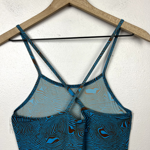 Paloma Wool Luz Slinky Midi Dress Size Large Zebra Print Mosaic Blue 90s Y2K - Picture 5 of 16